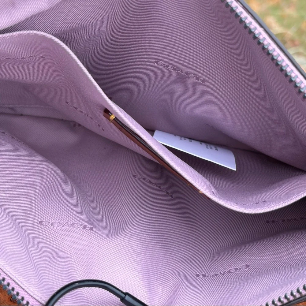 Coach Polly Crossbody Orchid Pink Crossgrain Leather Unused NWOT